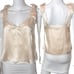 CAMI NYC Freya V Neck Silk Lace Trim Bow Shoulder Cami Top in Ceramic Ivory