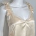 CAMI NYC Freya V Neck Silk Lace Trim Bow Shoulder Cami Top in Ceramic Ivory