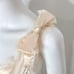 CAMI NYC Freya V Neck Silk Lace Trim Bow Shoulder Cami Top in Ceramic Ivory