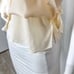 CAMI NYC Freya V Neck Silk Lace Trim Bow Shoulder Cami Top in Ceramic Ivory