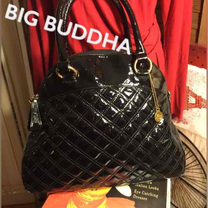 XL BIG BUDDHA BLACK QUILTED SATCHEL BAG