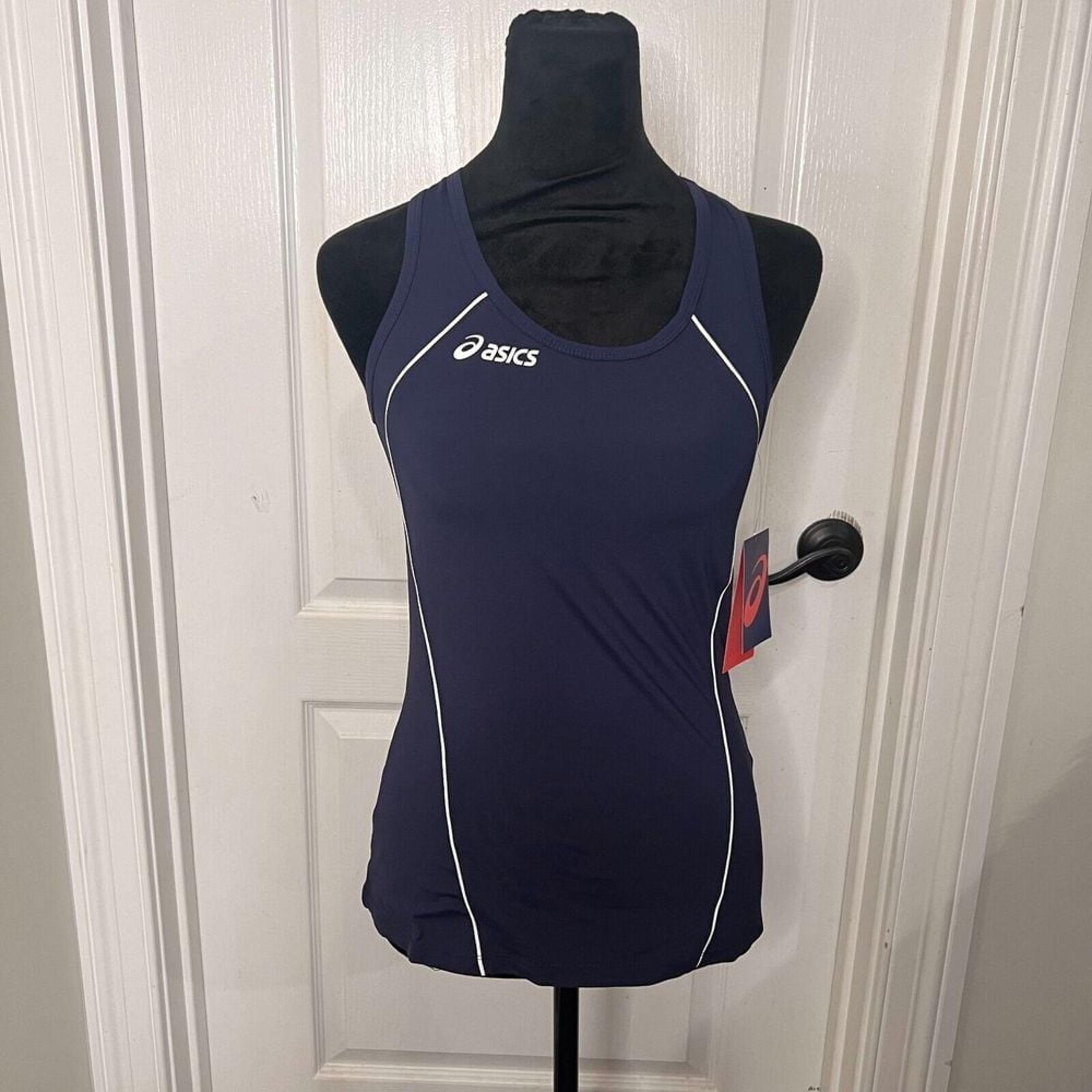 Asics Womens Tank Top XS Blue Attacker Racerback Sleeveless Activewear NWT