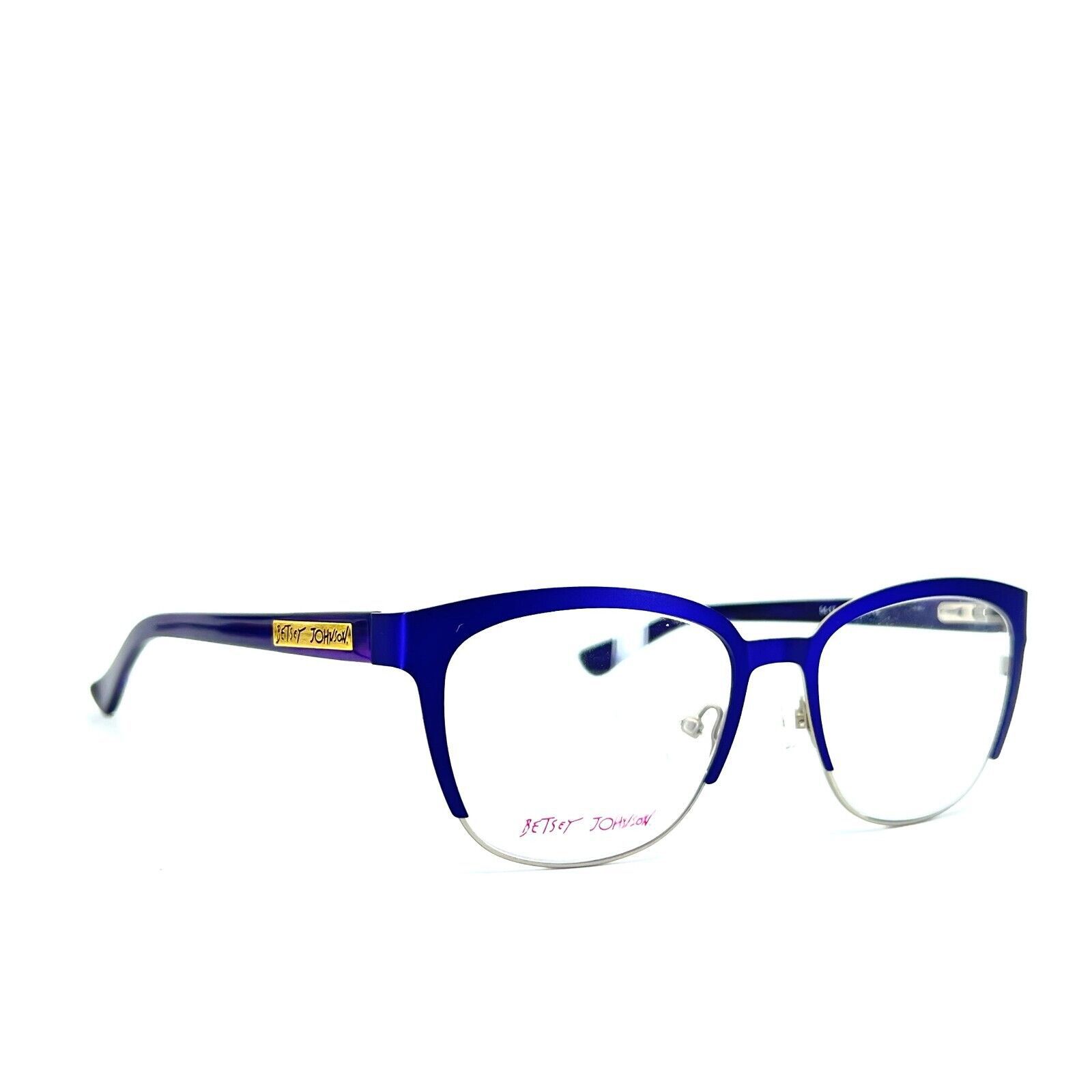Betsey Johnson LABEL Eyeglasses Purple Half Rim Metal Frames 54-17-138