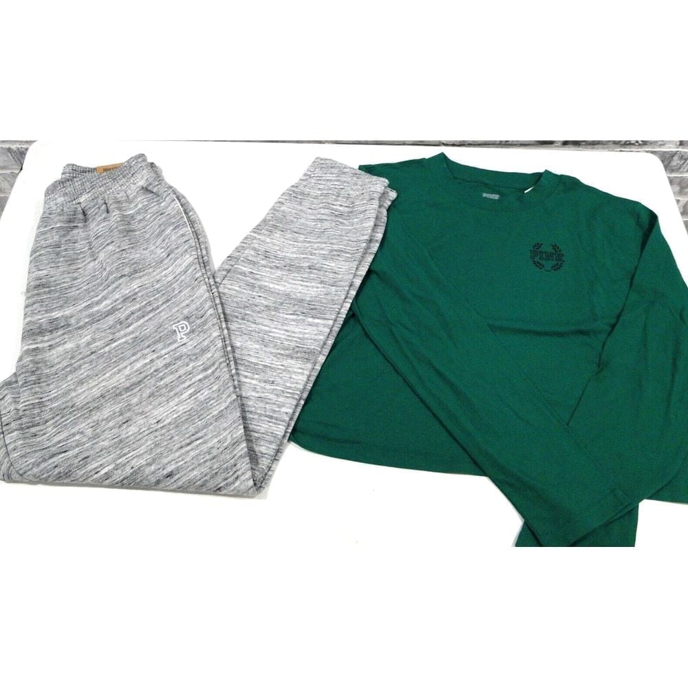 Victoria's Secret Pink Campus Crop Top + High Waist Campus Jogger Small