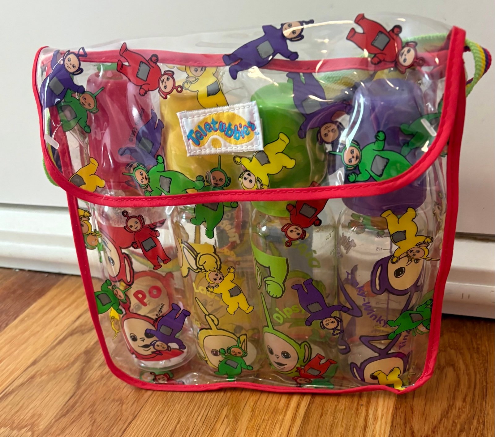 Teletubbies Baby Bottle Set 1998 With Carry Case To Match Vinyage Rare