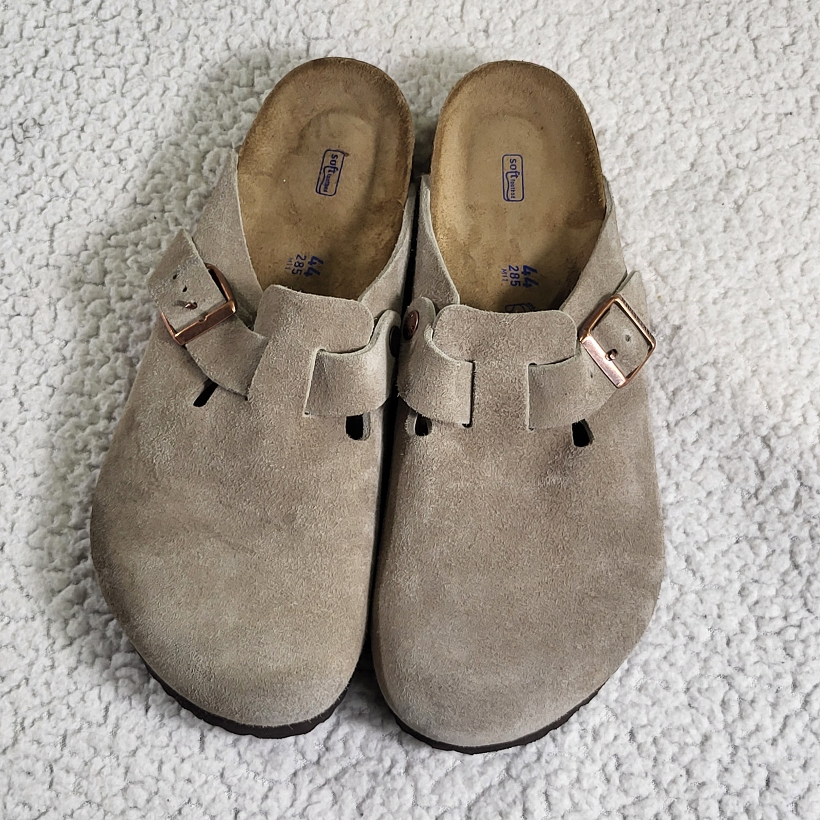 NEW Birkenstock Boston soft footbed nubuck taupe mens size EU 44 US 11-11.5