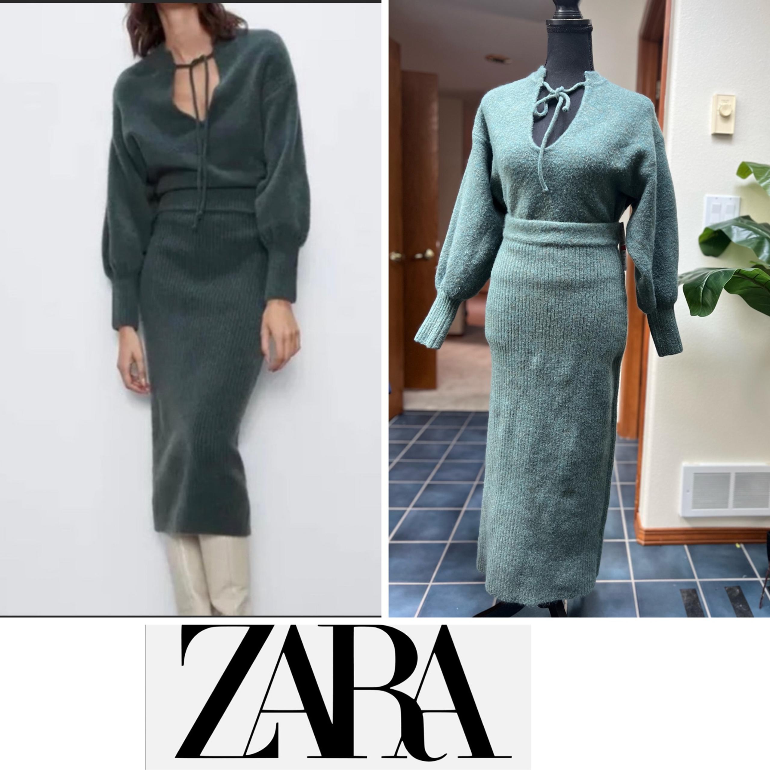 Zara wool blend 2 piece set, size M fits size L, New