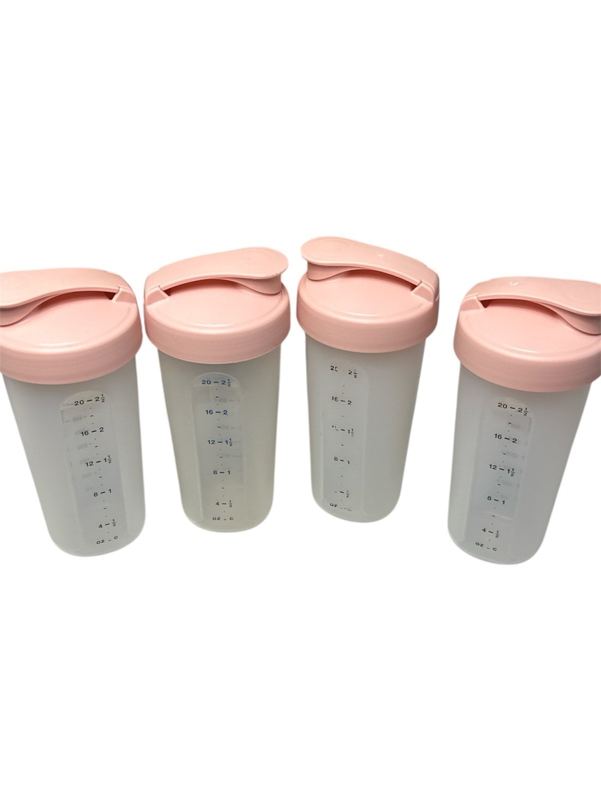 Tupperware Quick Shake 600 ml Shaker Cups In Pink Set Of 4