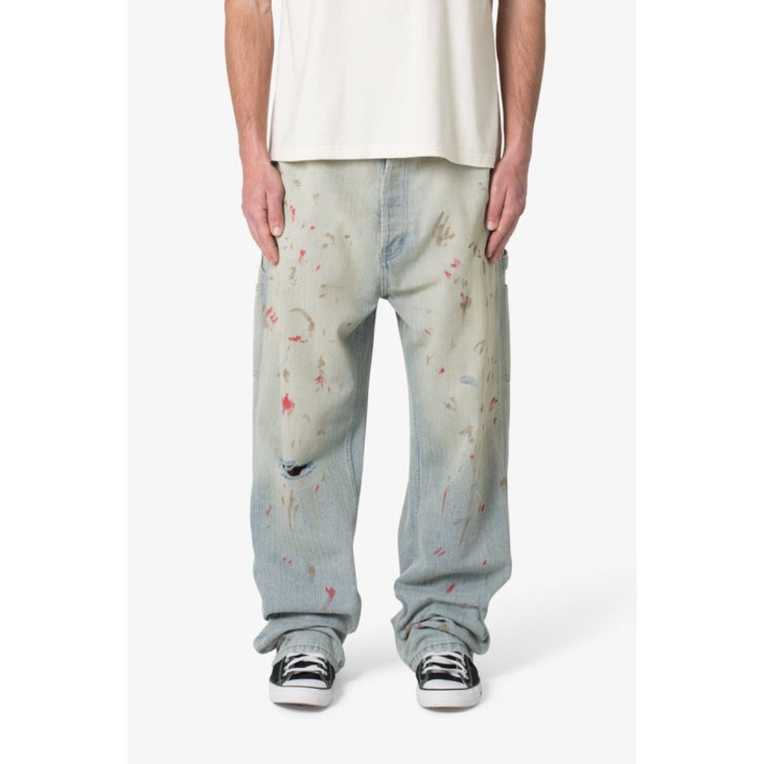 mnml ultra baggy painted work denim - sz 42x34