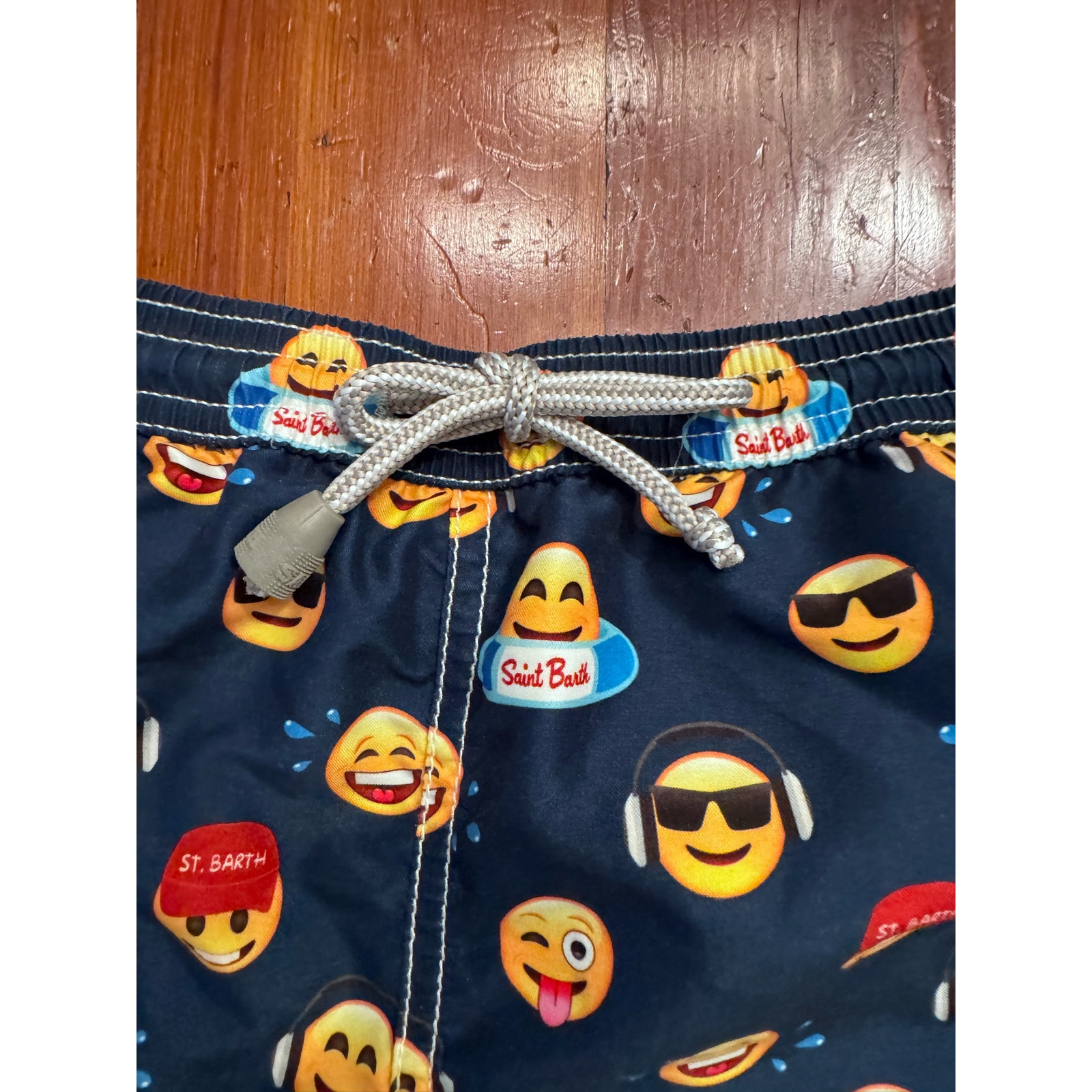 MC 2 Saint Barth Emoji smiley face boys swim trunks size 12