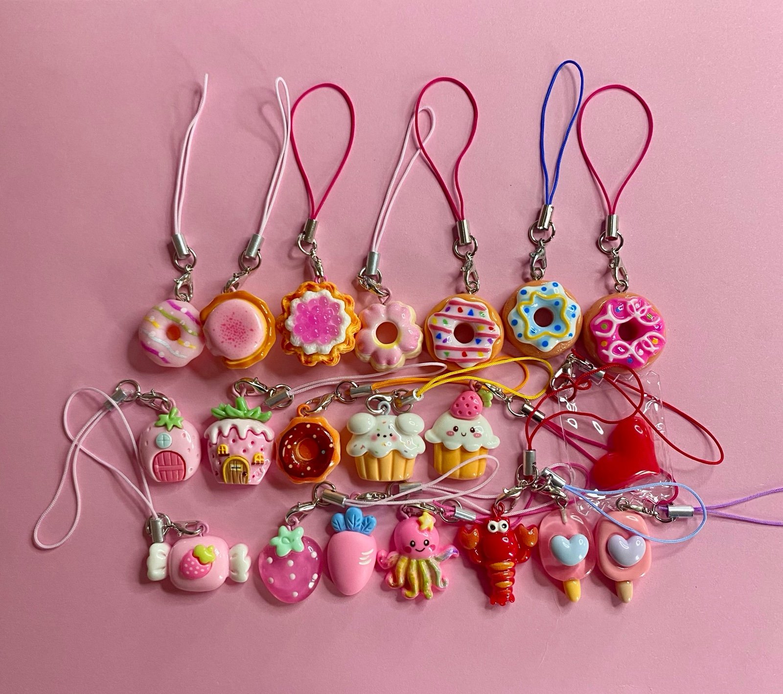 Reserved for JacquelineB: phone charms - bag purse charms x 20/keychains x 2