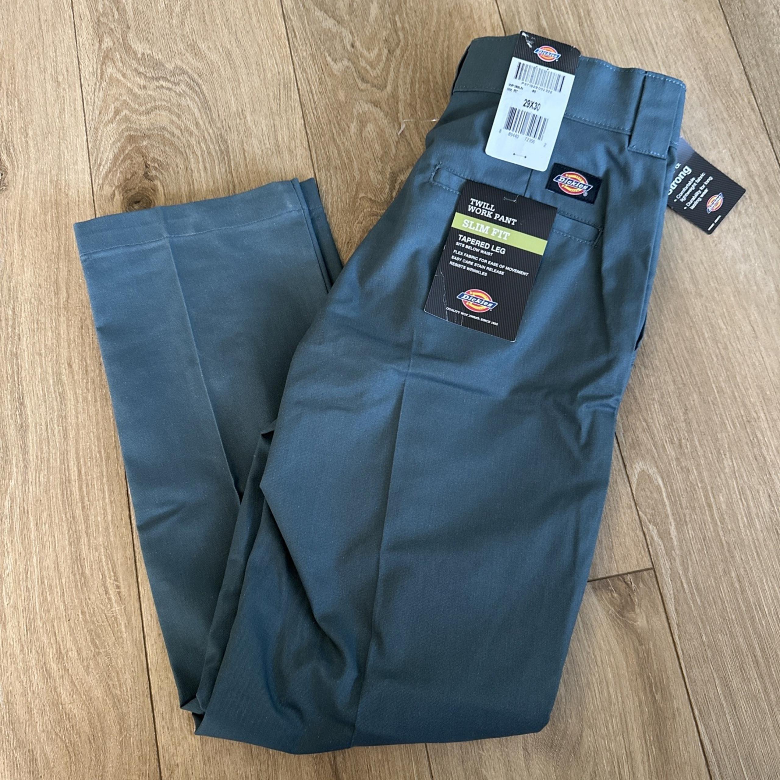 Dickies Flex Twill Work Pant Slim Fit Tapered Leg 29 X 30 L Green Durable NEW
