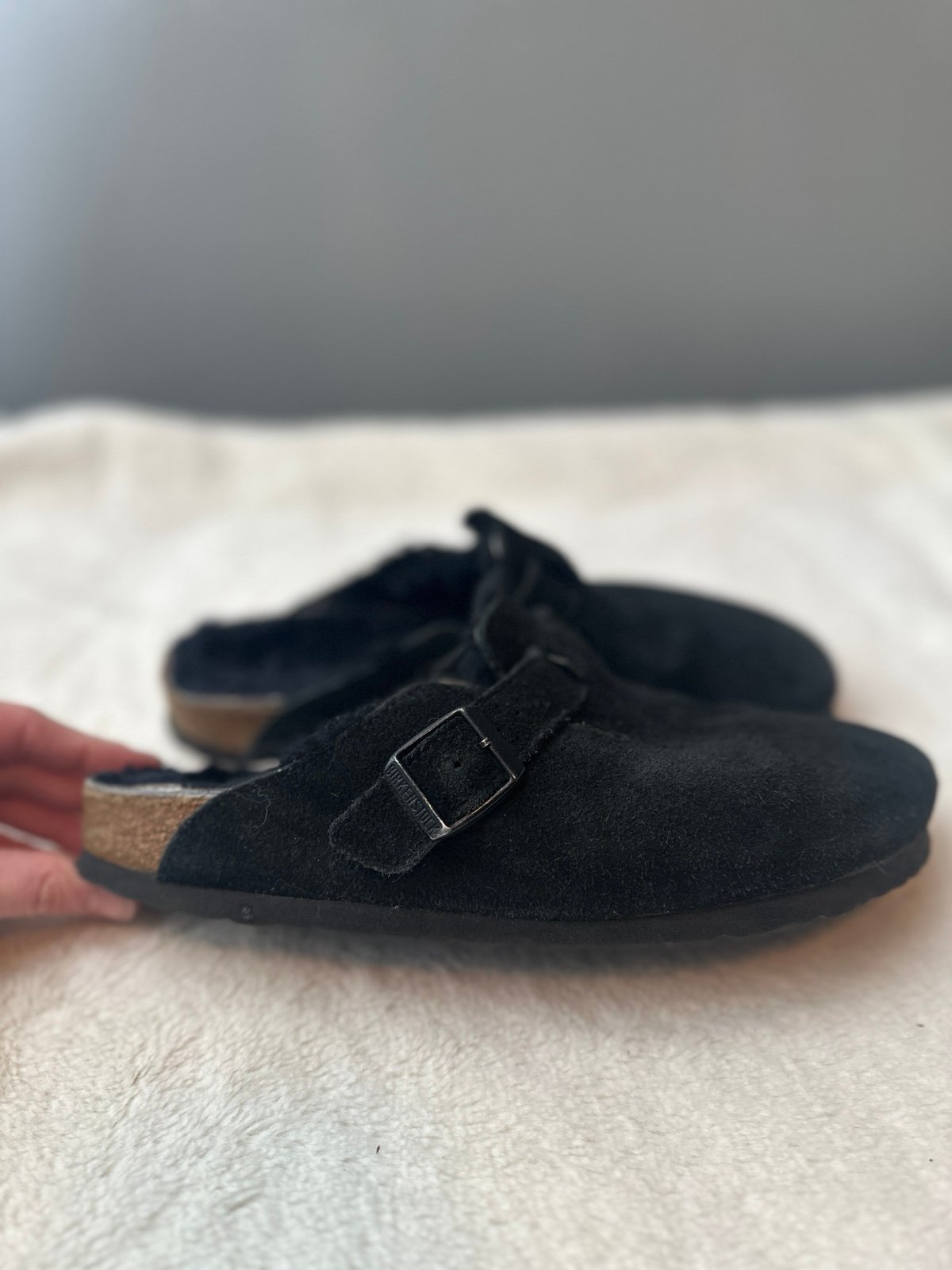 Birkenstock shearling Boston clogs