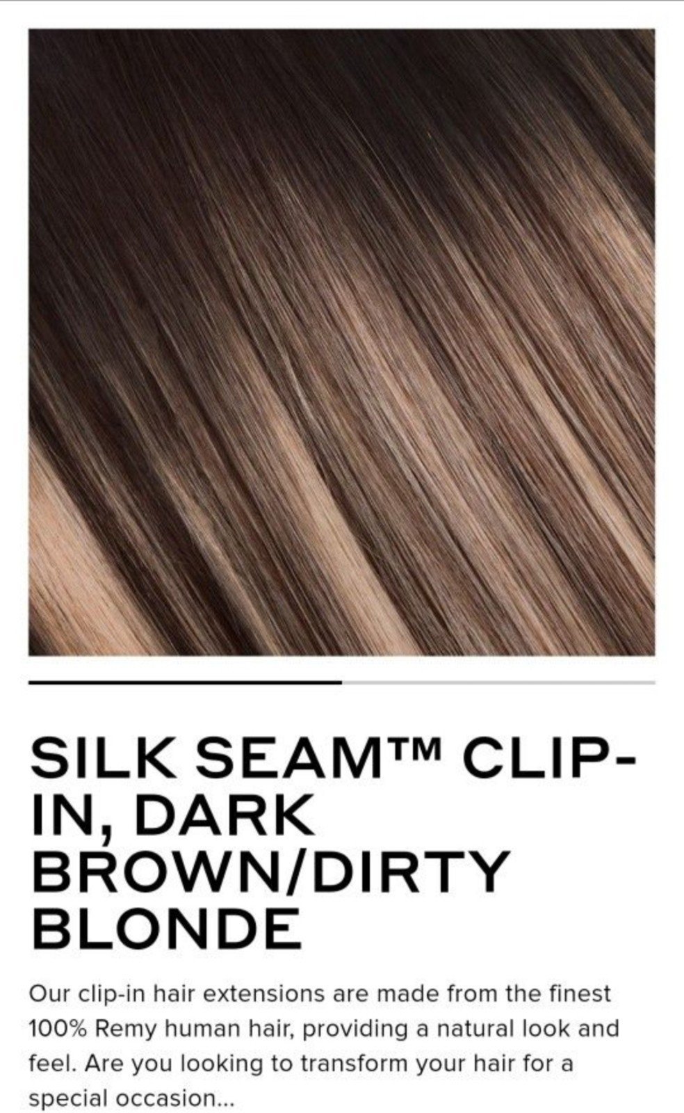 Bellami dark brown/dirty blonde Silk Seam clip ins