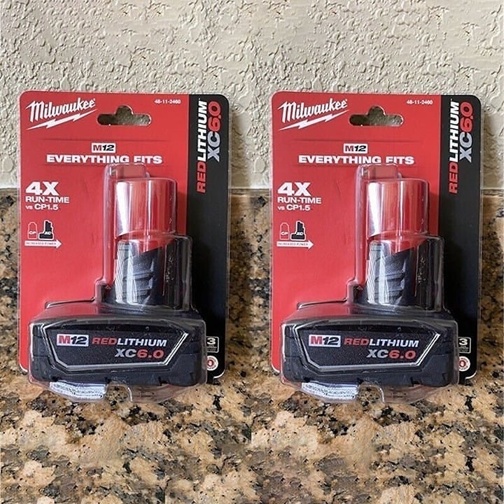 2 PCS Milwaukee 48-11-2460 M12 REDLITHIUM XC 6.0 Extended Capacity Battery