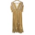 Free People Women's Floral Embroidered Tassel V-Neck Midi Dress Yellow Size L