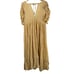Free People Women's Floral Embroidered Tassel V-Neck Midi Dress Yellow Size L