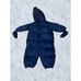 Baby Gap 6-12 Month Down Snowsuit Puffer Blue Fleece Lined With Mittens