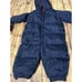 Baby Gap 6-12 Month Down Snowsuit Puffer Blue Fleece Lined With Mittens