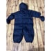Baby Gap 6-12 Month Down Snowsuit Puffer Blue Fleece Lined With Mittens