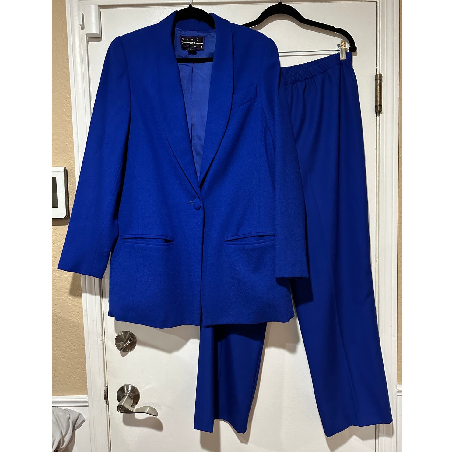 MARGI KENT Vintage Dressy 2 Piece Suit I Indigo Blue - Size 16 - EUC!