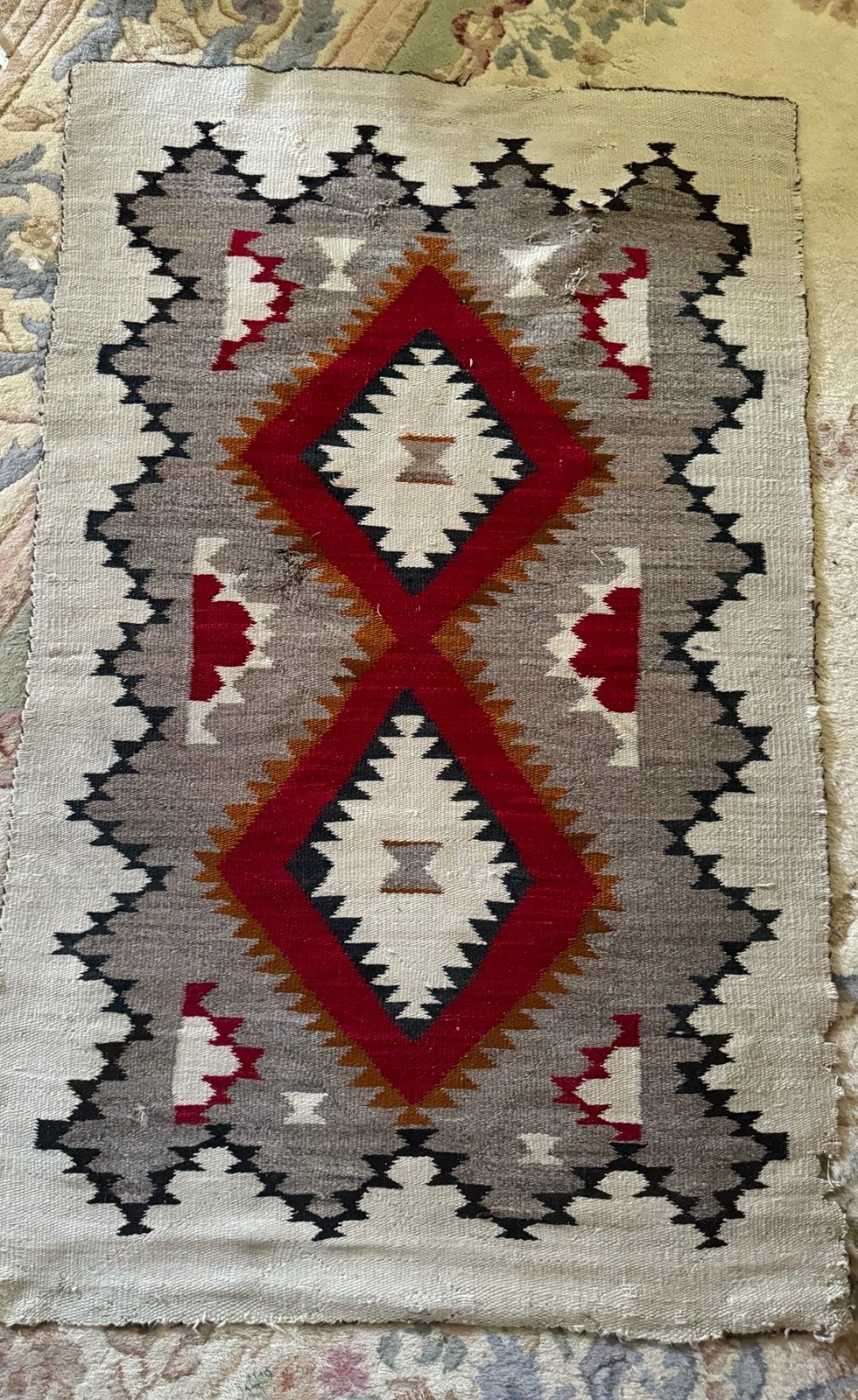 Vintage Pre-Loved Handwoven Wool Navajo Rug – 5’ x 3’