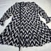 POMANDER PLACE V-Neck Ikat Kenzo Tiered Flowy Dress Medium Coastal Preppy