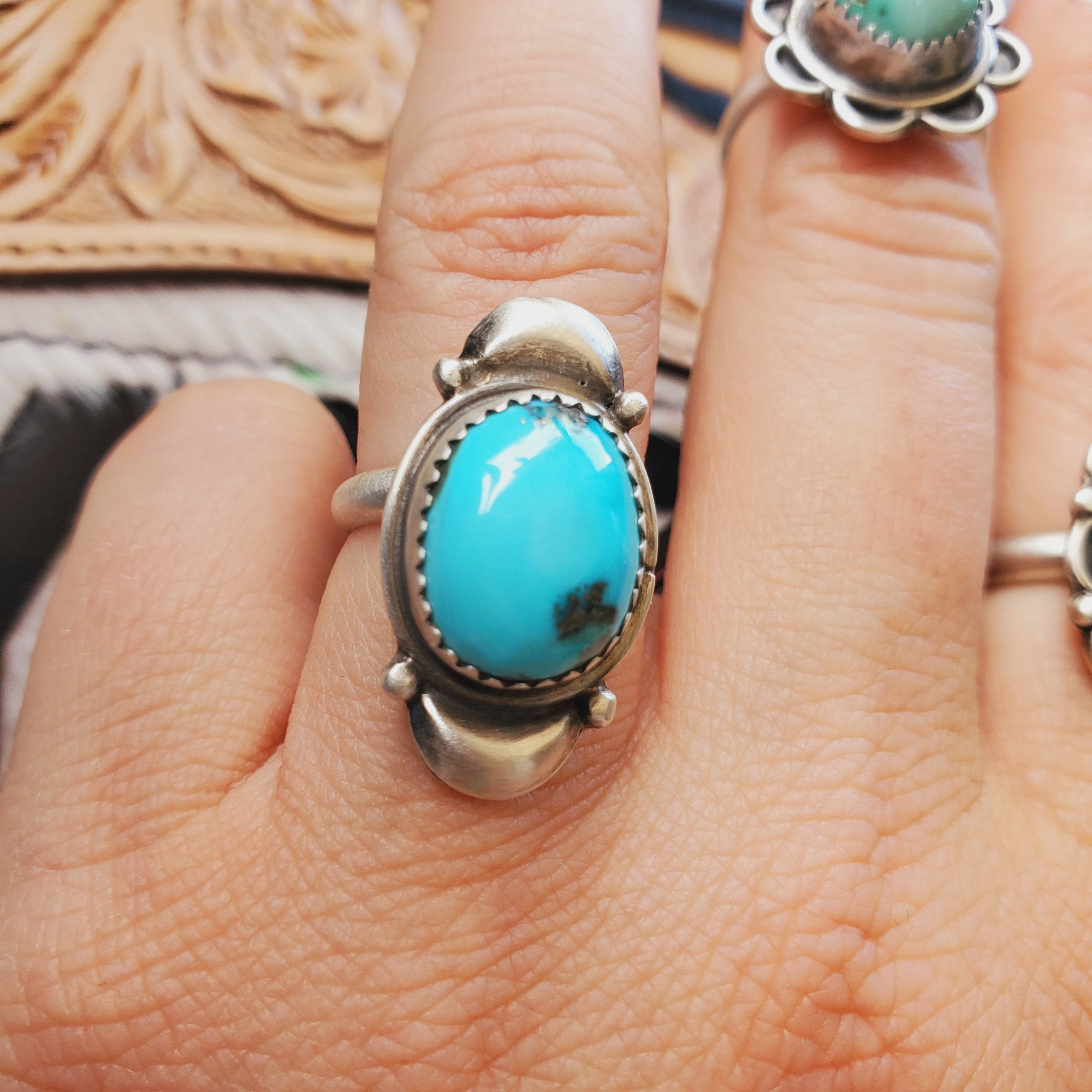 Turquoise Adjustable Ring by Mary Tso