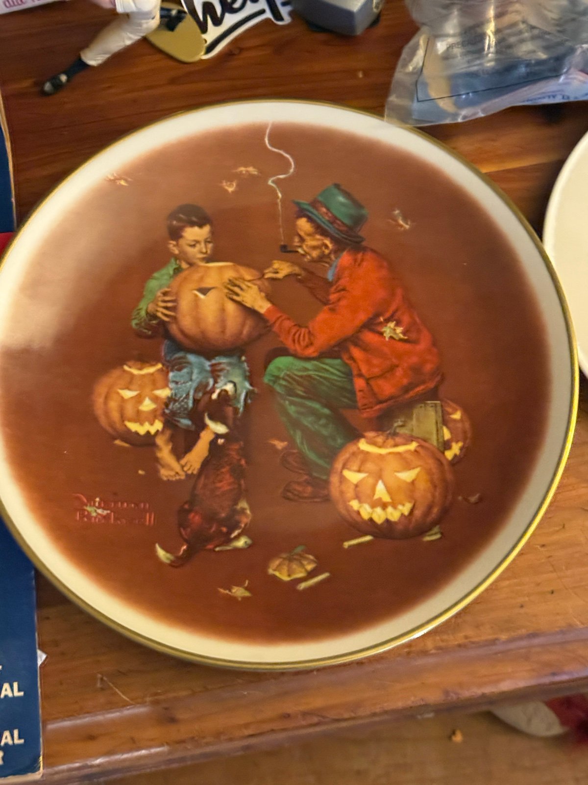 Ghostly Gourds” Norman Rockwell Limited Edition Vintage Plate – Gorham