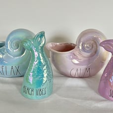 Free Shipping Rae Dunn Iridescent Mermaid Tails & Shells, Lot of 4