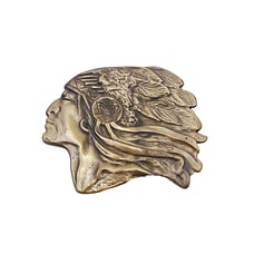 Native American Chief Headdress Belt Buckle Bronze Brass Detailed Work of Art