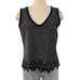 St. John Sleeveless V-Neck Shell Sweater Tank Top Black White Made in USA Size L