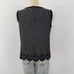 St. John Sleeveless V-Neck Shell Sweater Tank Top Black White Made in USA Size L