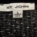 St. John Sleeveless V-Neck Shell Sweater Tank Top Black White Made in USA Size L