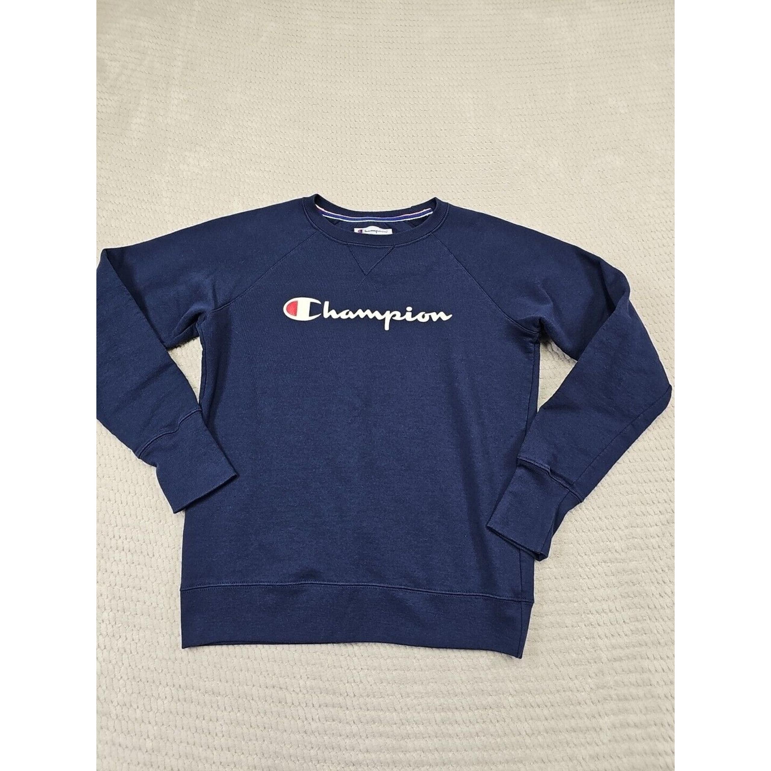Champion Sweatshirt Womens Small Blue Crew Neck Pullover