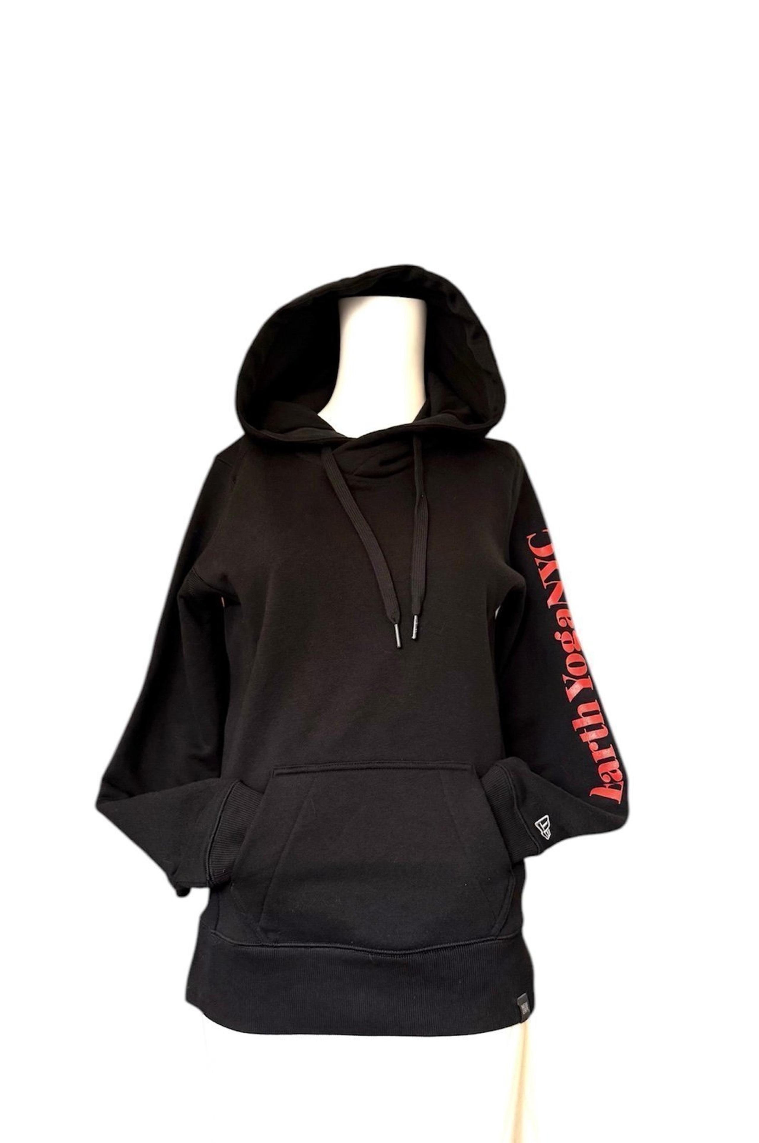 New Era Women's XS/TP Sweatshirt Hooded Athletic Perforance Logo Sleeves Black