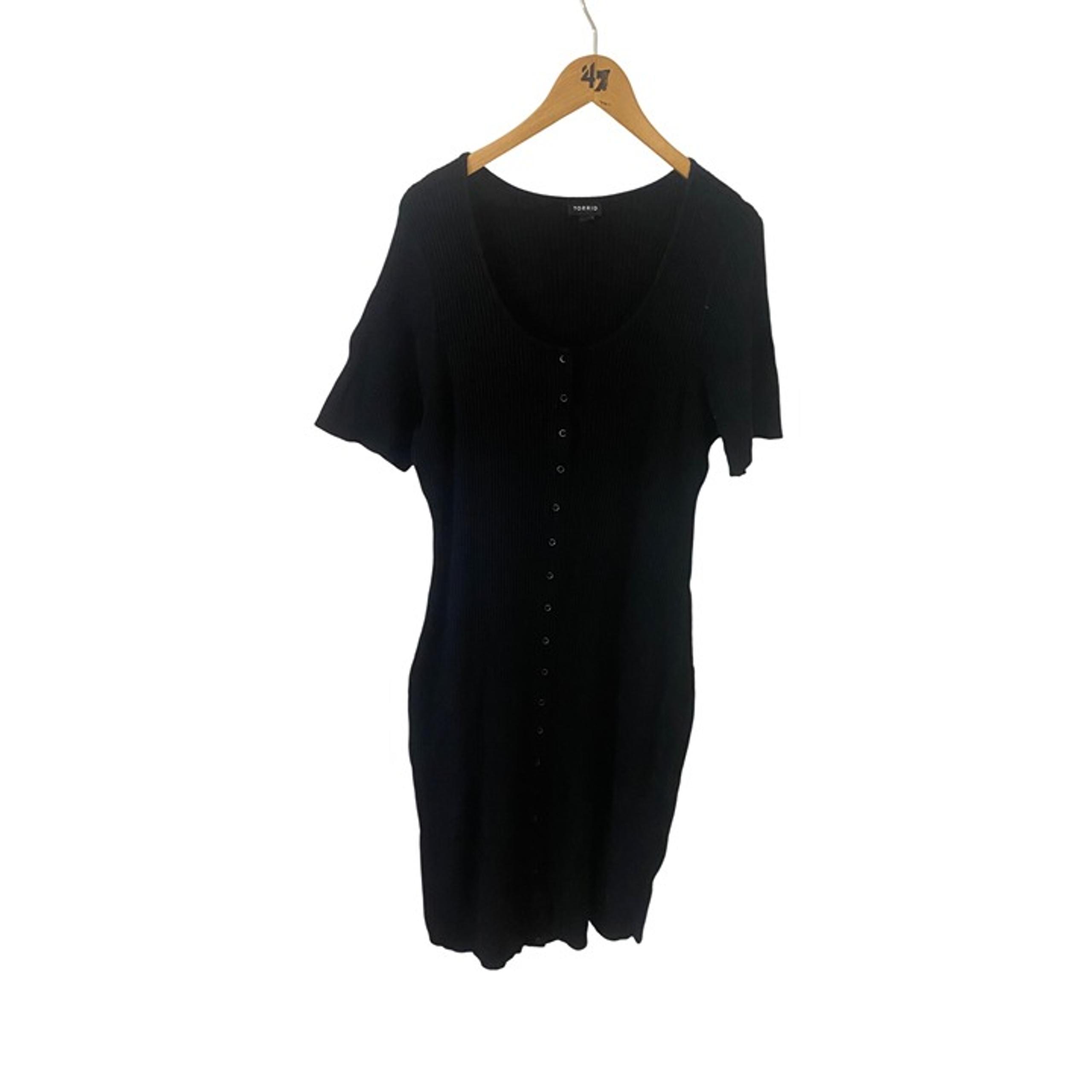 Torrid Women's Black Ribbed Knit Button Up Midi Dress - 3XL