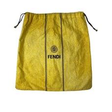 Vintage FENDI Roma Italy Yellow Cloth Cover, Dust Bag for Purse Handbag Italia