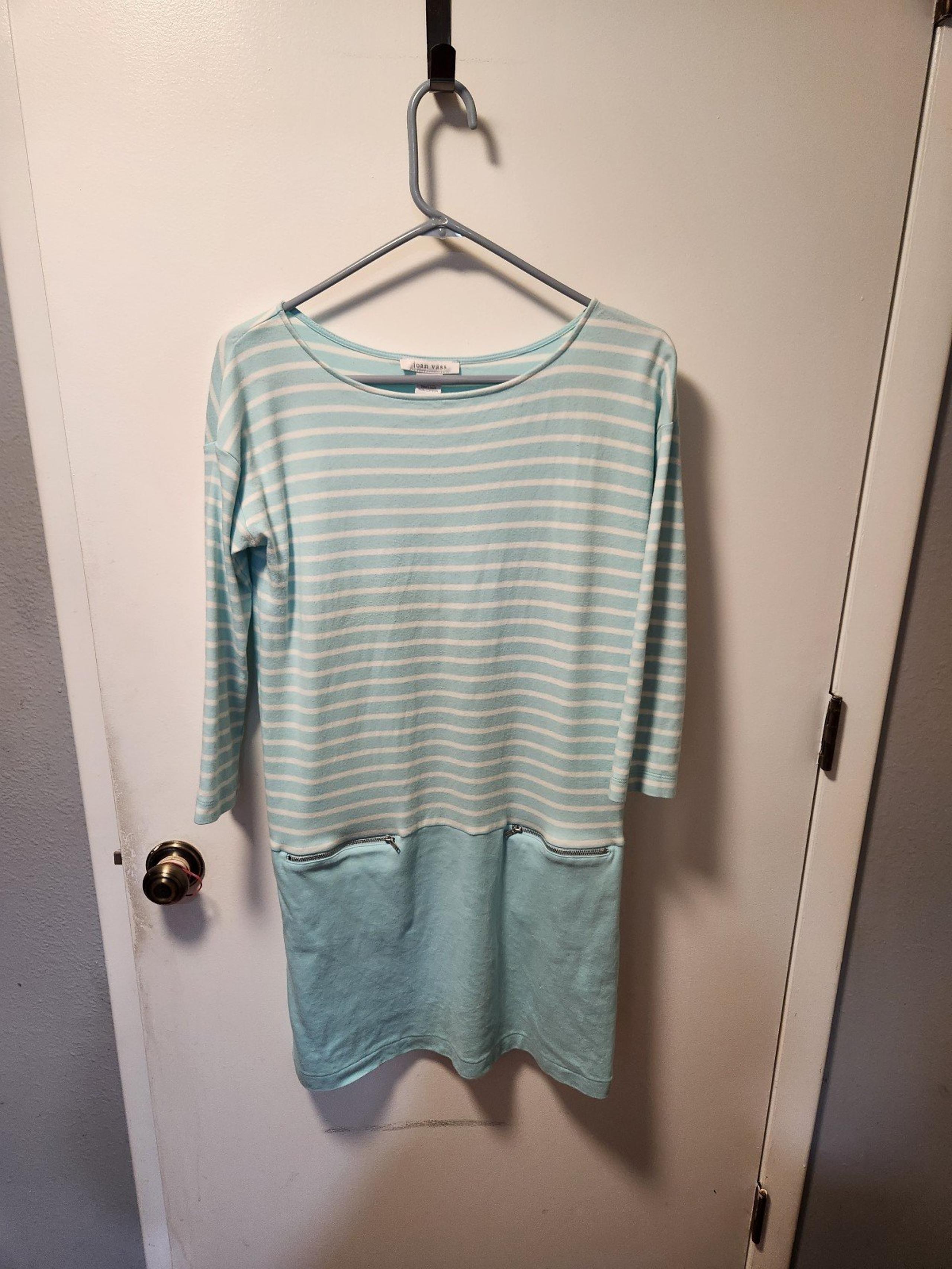 Joan Vass cotton dress with zipper pockets Size medium