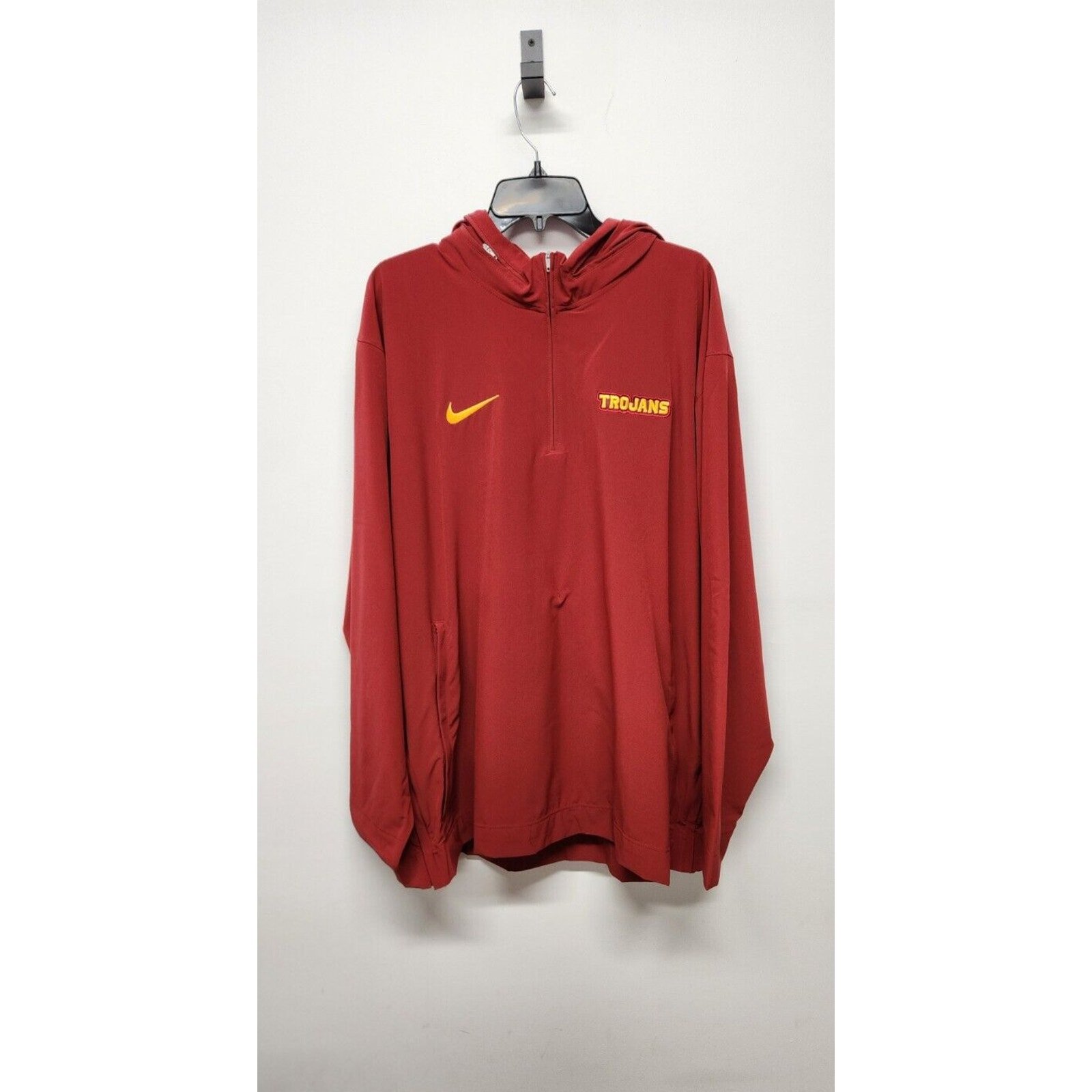 Nike Men's USC Trojans Sideline Coack College 1/4 Zip Hooded Jacket, Size XXL