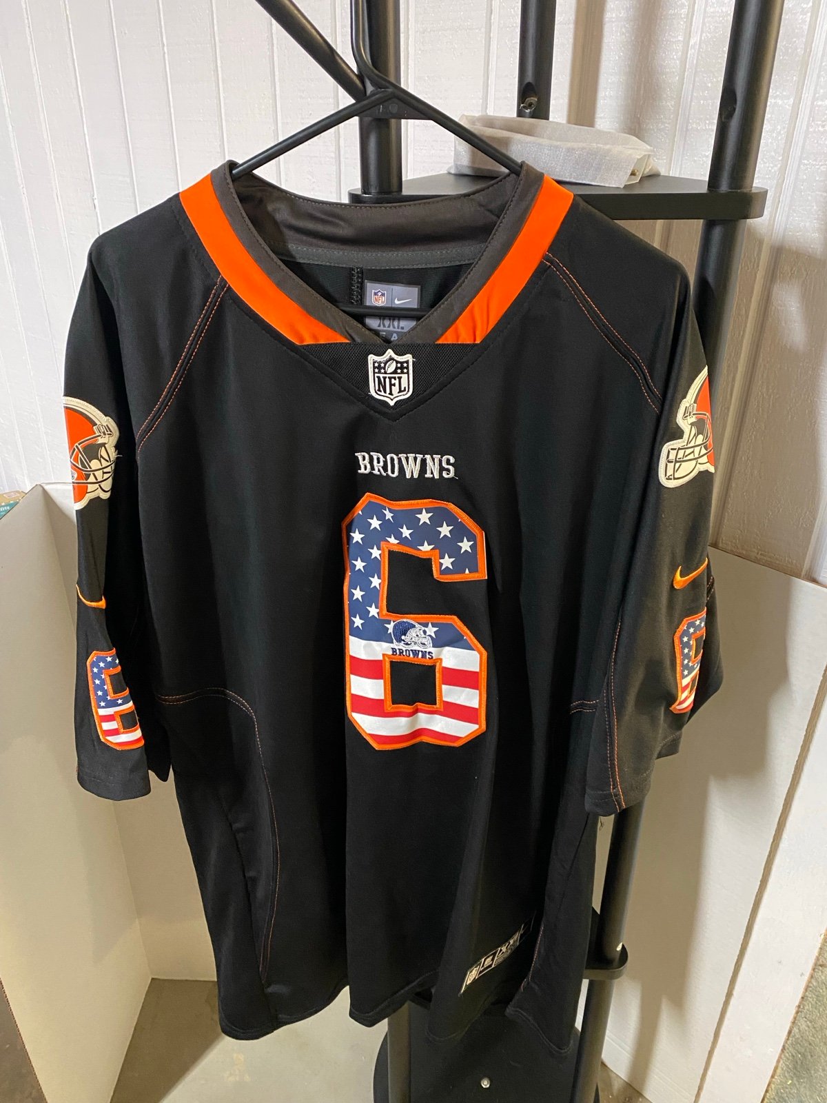 NFL Baker Mayfield #6 Cleveland Browns Legendary Flag Edition Black Jersey Nike