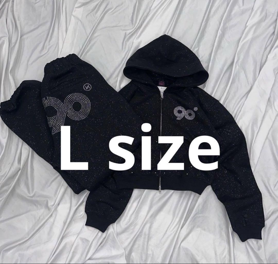 90 Logo Glitter Light Zip Hoodie