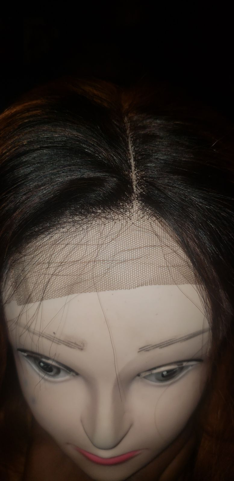 human hair wigs. 12 strung gold color.
