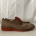 Tan Suede Lace Up Wingtip Casual Dress Derby Shoes Men Size US 12-12.5 (EU 46)