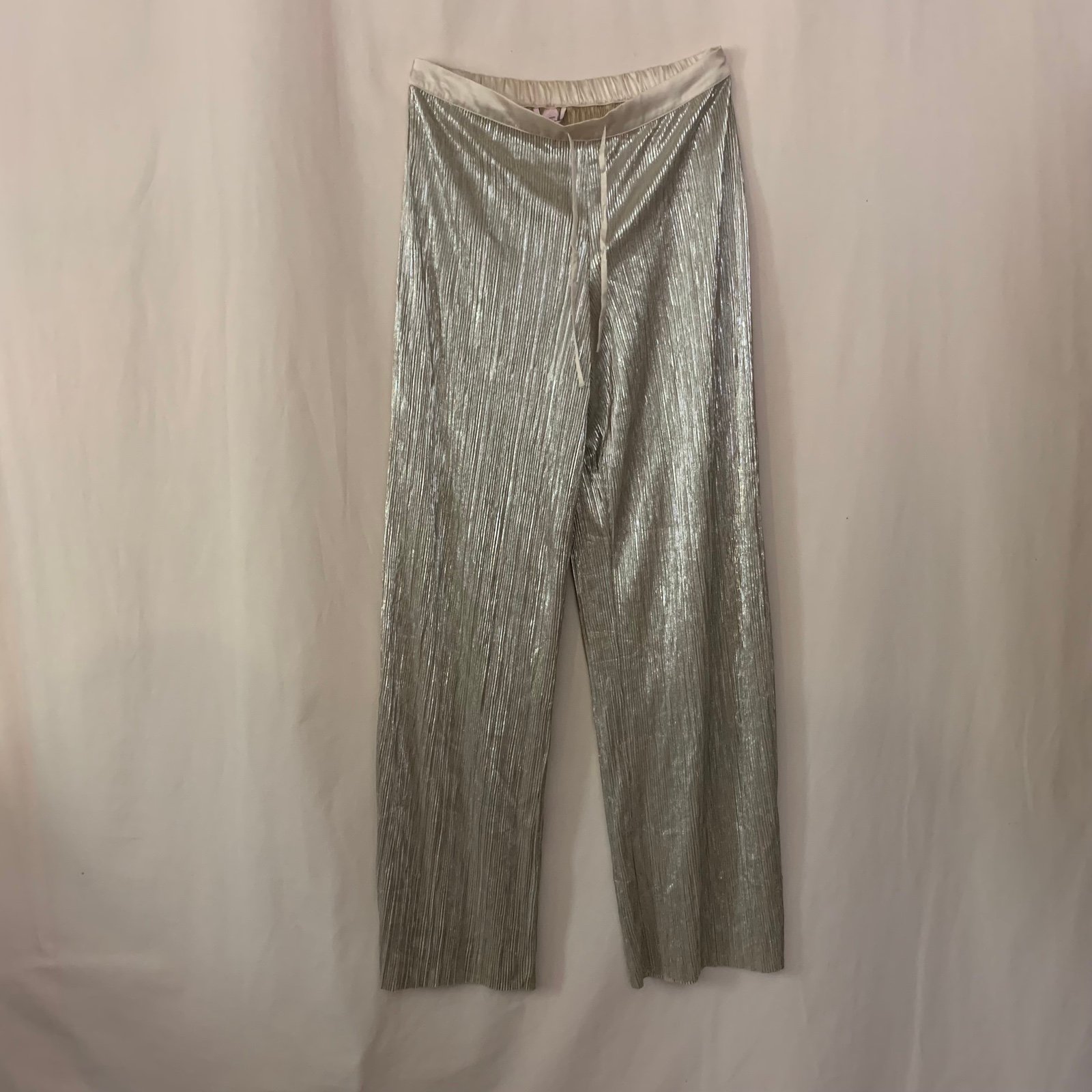 Nwt Victorias Secret Plisse Pleated Accordion Crinkle Wide Leg Pajama Pant Med