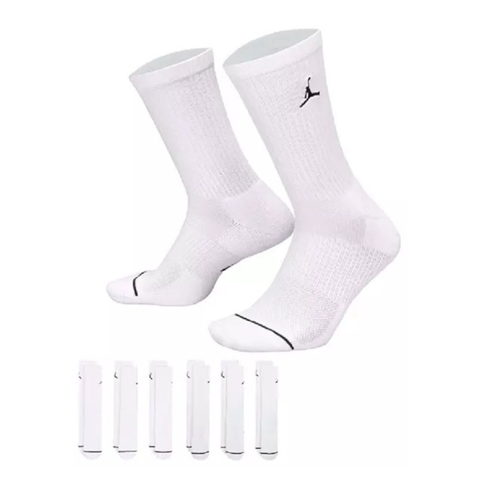 Jordan Adult Jordan Crew Socks - 6 Pack, Size: L, Color: White