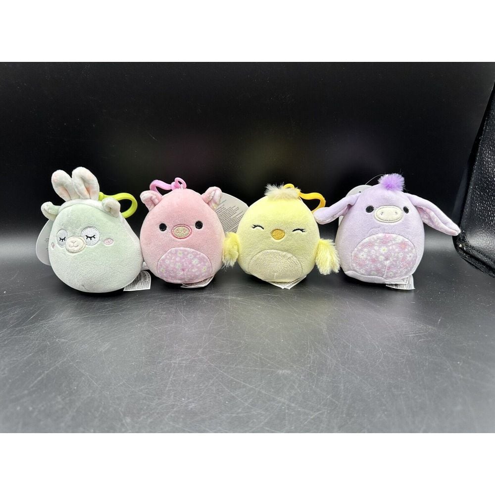 Original Squishmallows 3.5 Clip-On Easter Spring 2023 New with Tags ~ Set Of 4