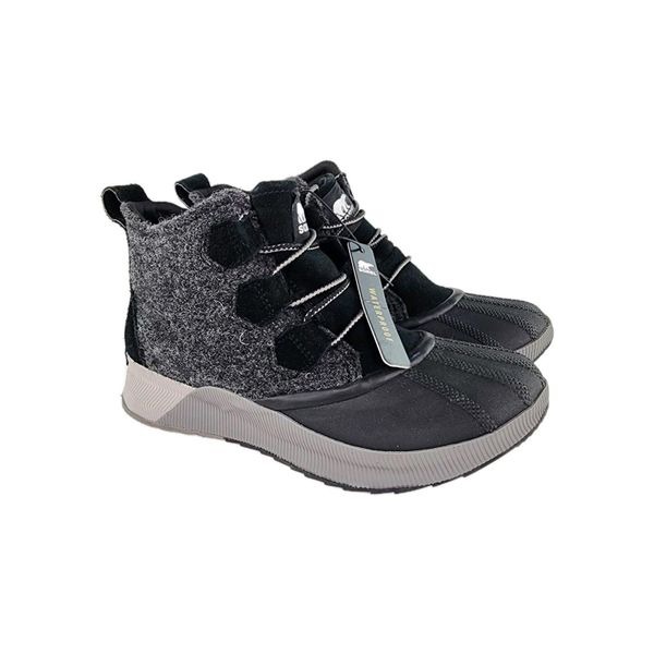 Sorel Women's Out N About III Classic Booties US 9.5 Black Felt Lace-Up Boots