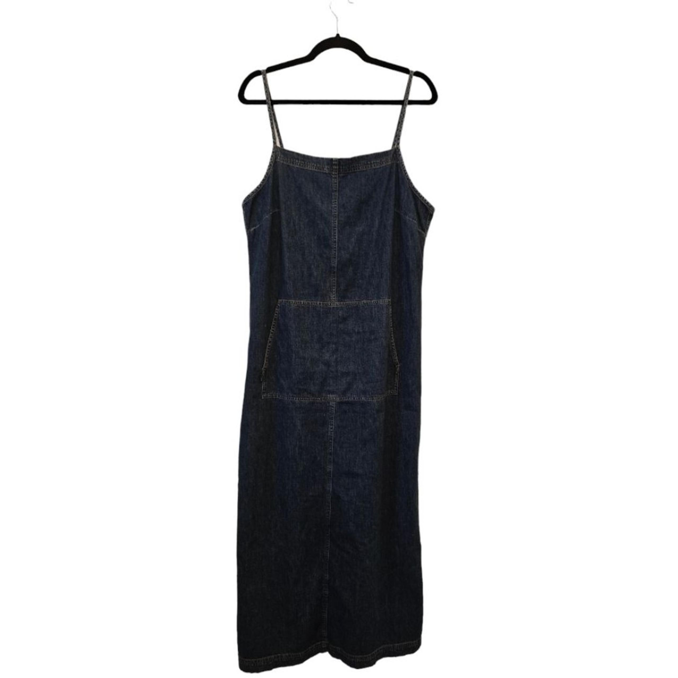 Lauren Ralph Lauren Medium 100% Cotton Denim Overall Dress Front Pocket
