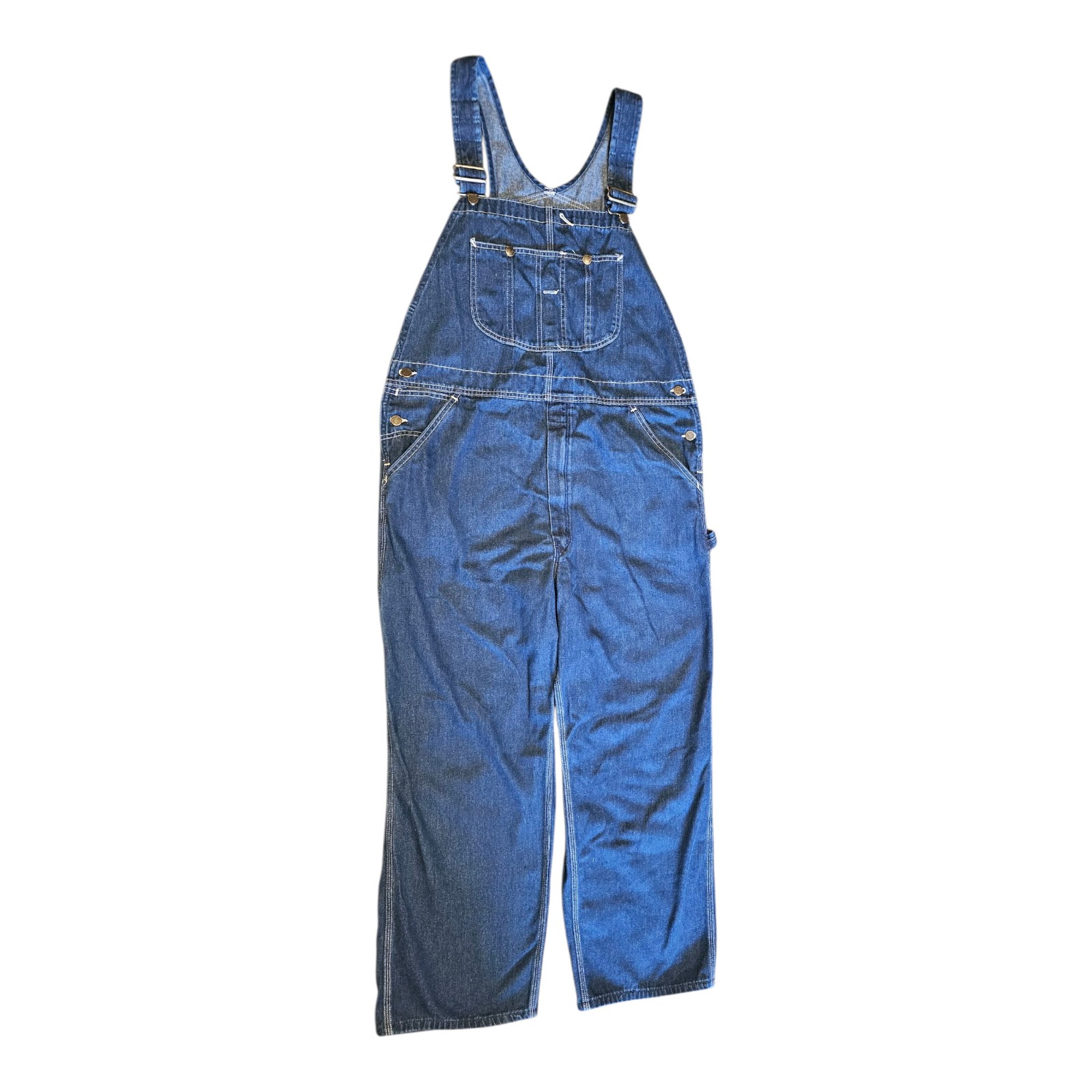 Vintage Sears Roebucks Wear Tuff Carpenter Blue Denim Overalls No Size Tag